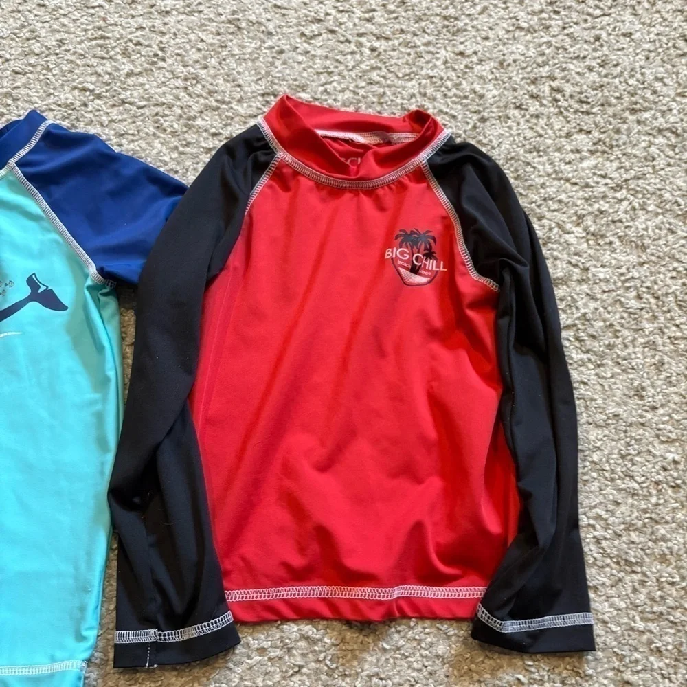 4T Rash Guard Bundle Lot Circo Whale Big Chill Long Sleeve Red Blue Black Swim